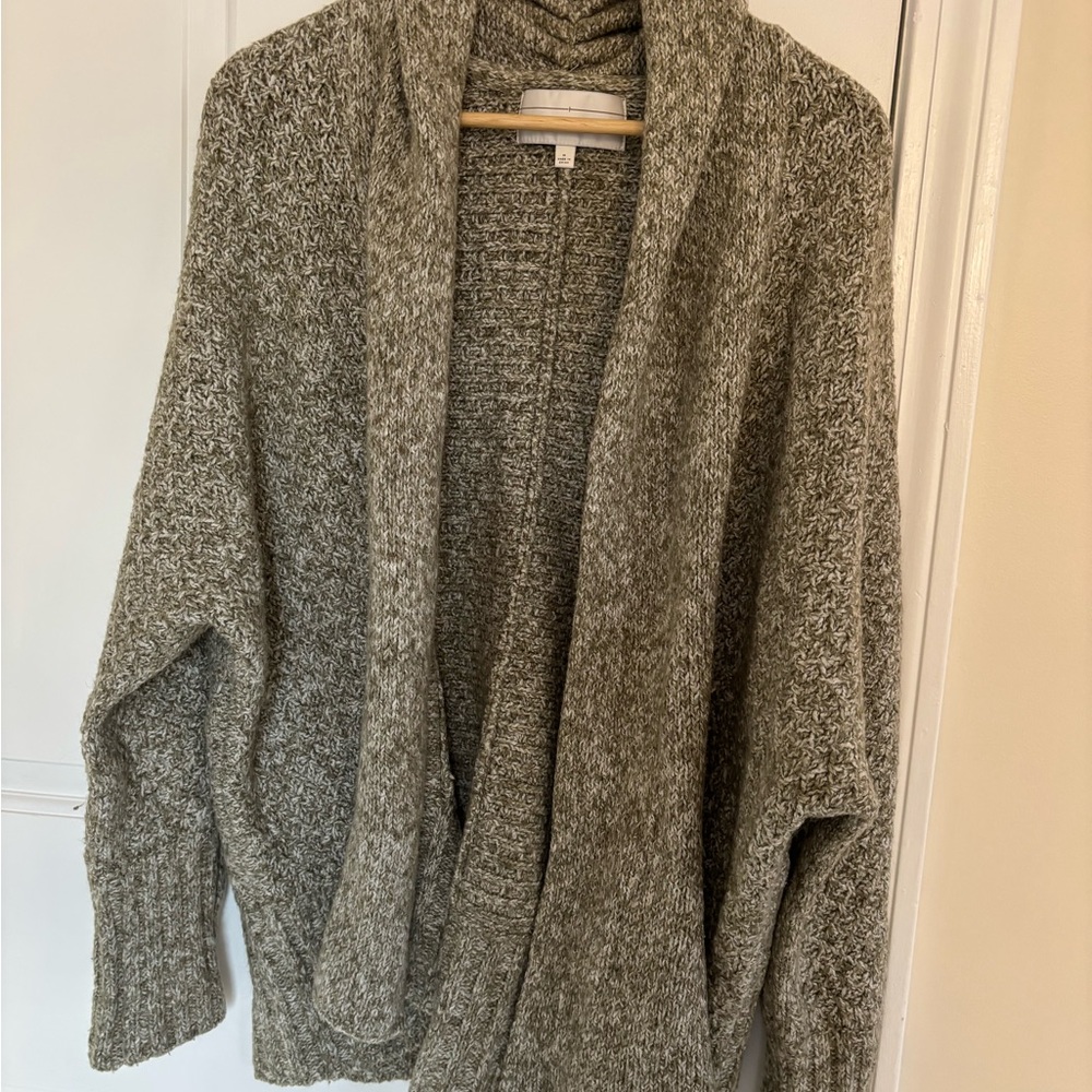Anthropologie Angel Of The North Textured Green Cardigan